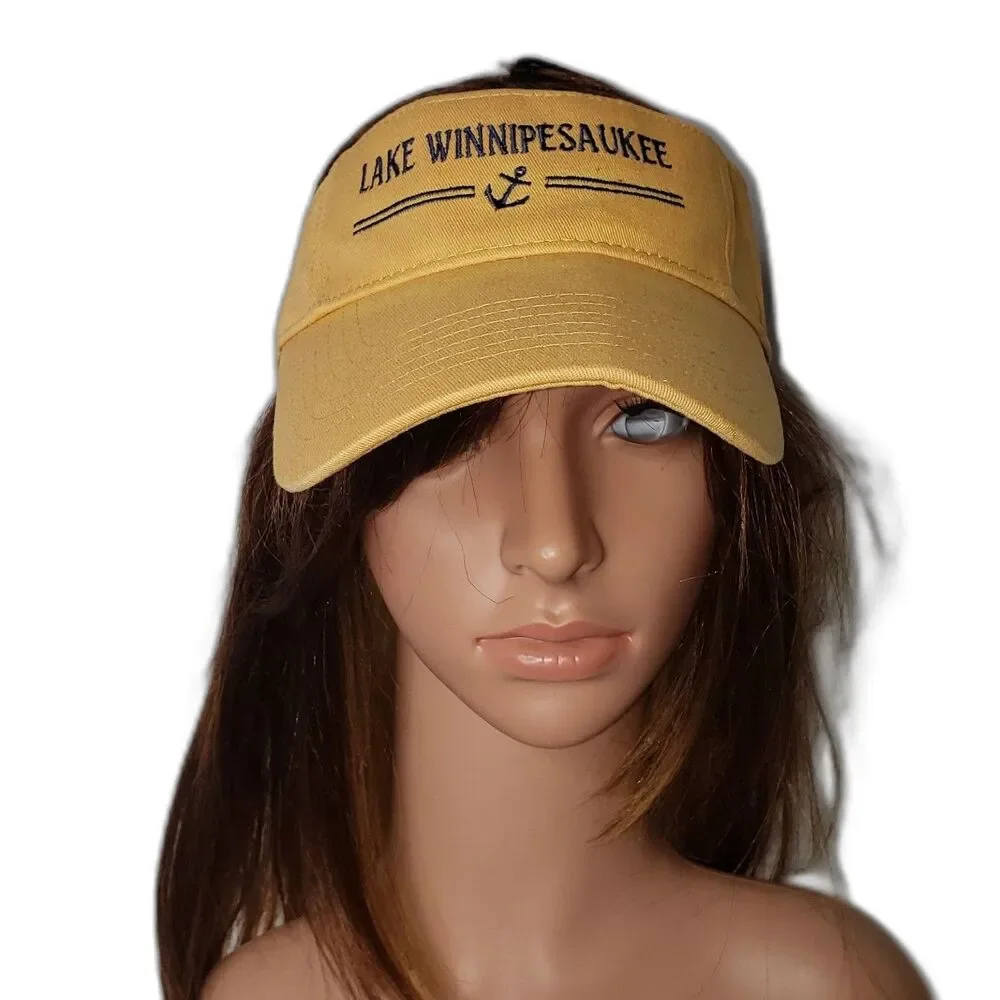 Lake Winnipesaukee NH Gold Nautical Boating Unisex Visor By Continental